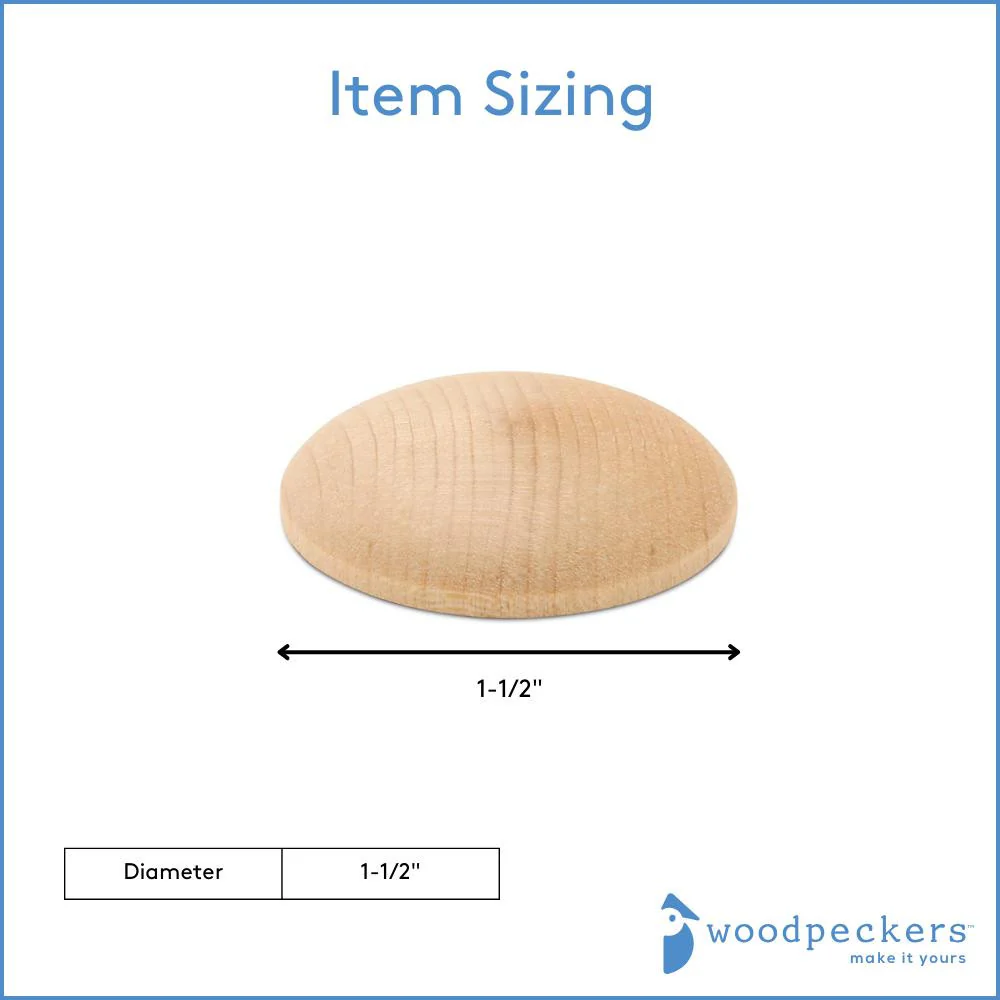 1-1/2" Domed Wooden Disc - Image 4