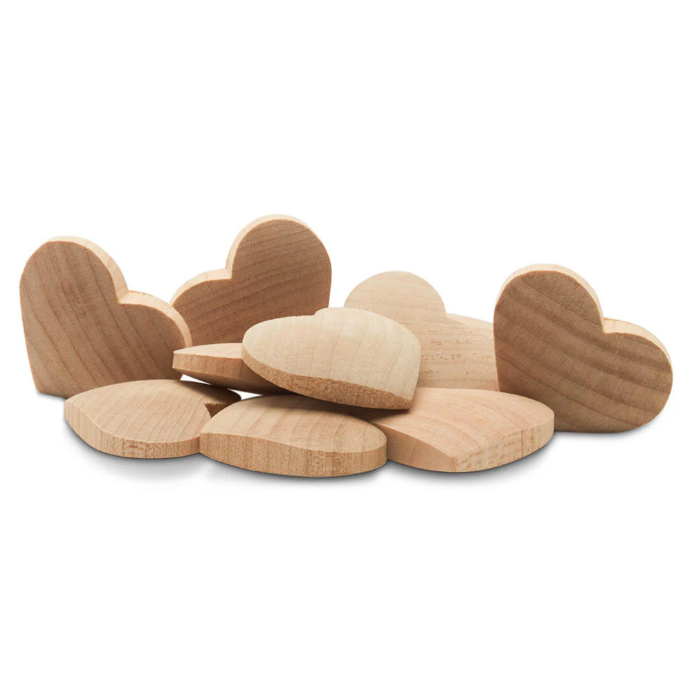 1-1/2" Puffy Wood Heart Cutout, 1/4" Thick - Image 3