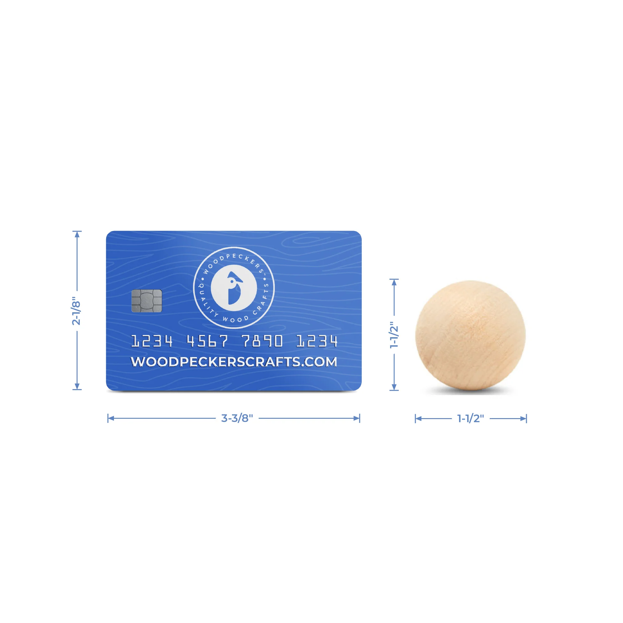 1-1/2" Round Wood Ball - Image 6