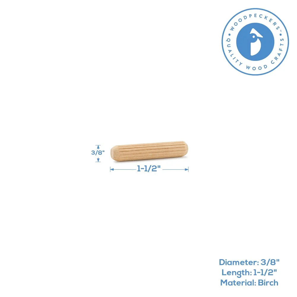 1-1/2" x 3/8" Fluted Dowel Pin - Image 2