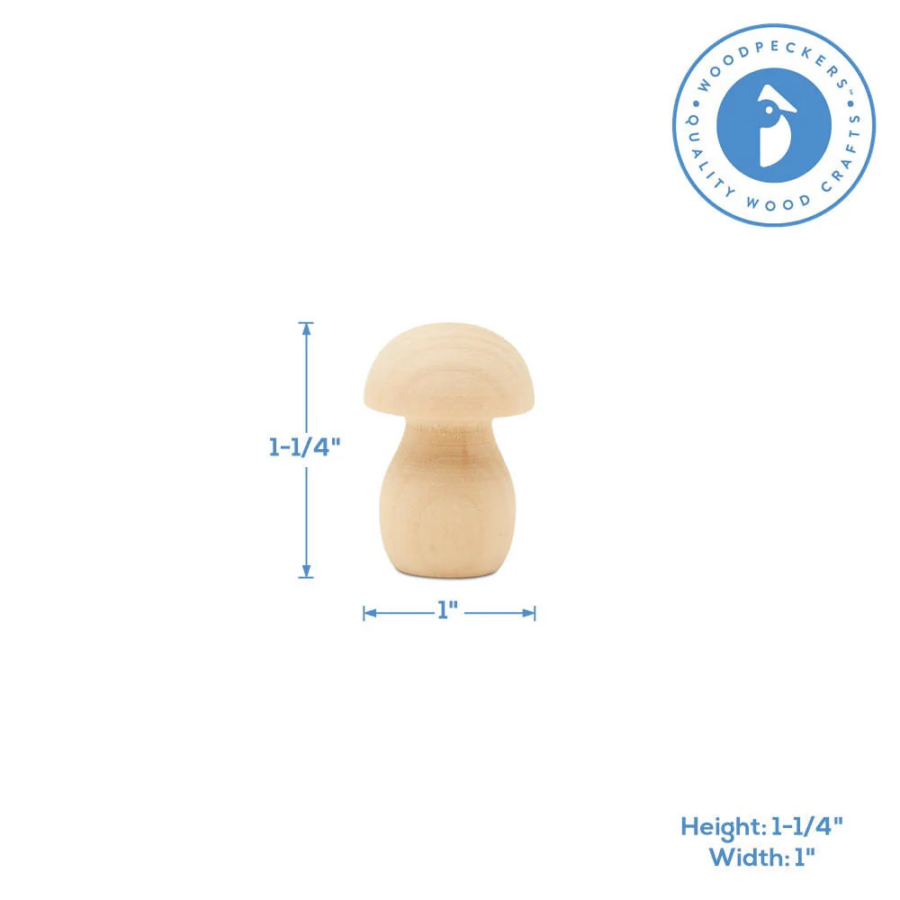 1-1/4" Wood Mushroom - Image 5