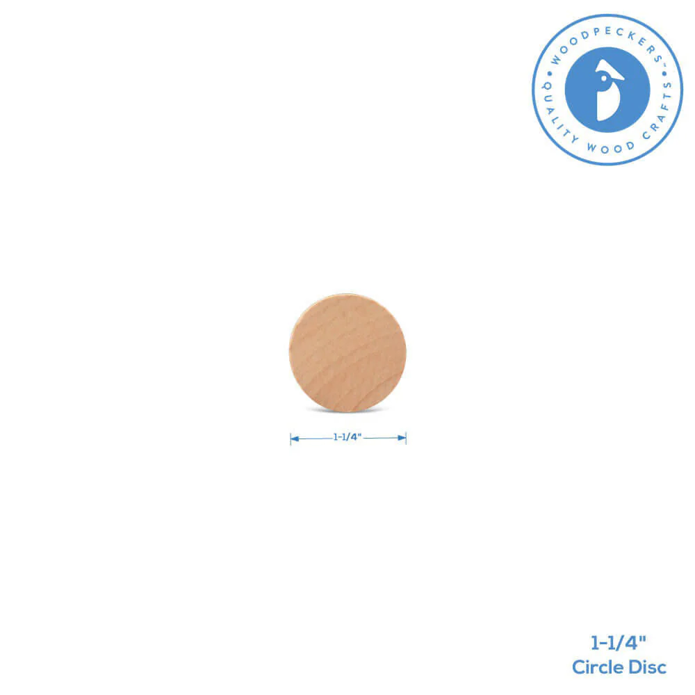 1-1/4" Wooden Circle Cutout, 1/8" Thickness - Image 4