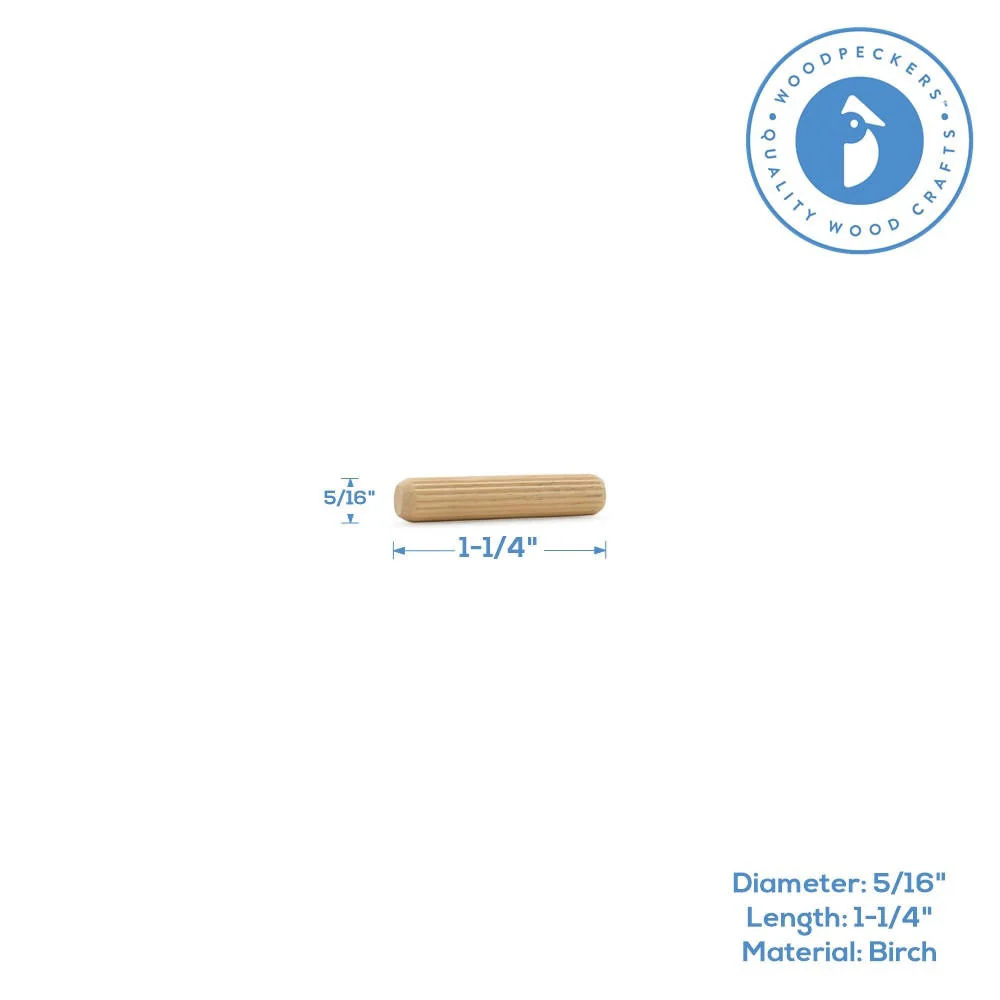 1-1/4" x 5/16" Fluted Dowel Pin - Image 2
