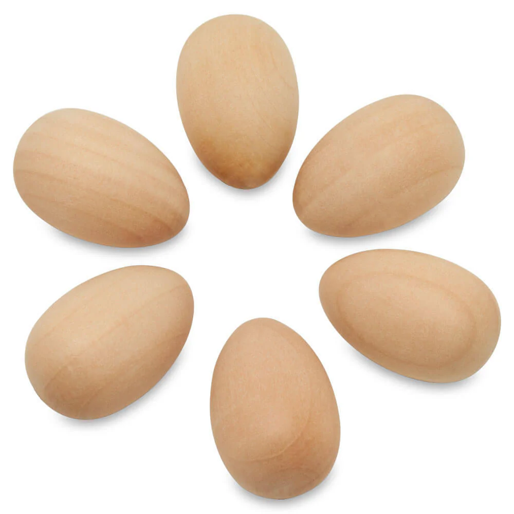 1-1/8" Unfinished Wooden Egg - Image 3
