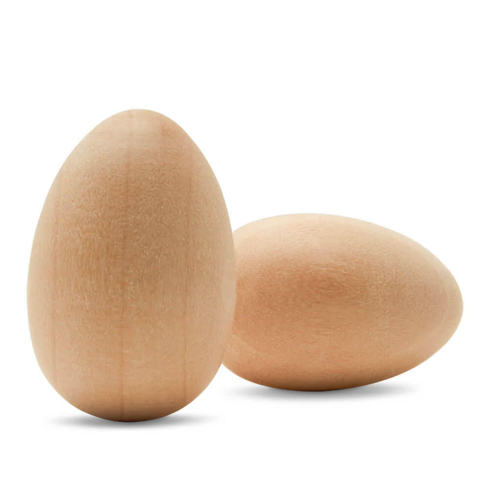 1-1/8" Unfinished Wooden Egg - Image 4