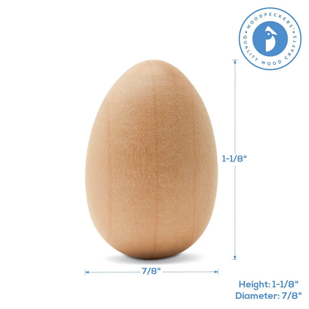 1-1/8" Unfinished Wooden Egg - Image 5