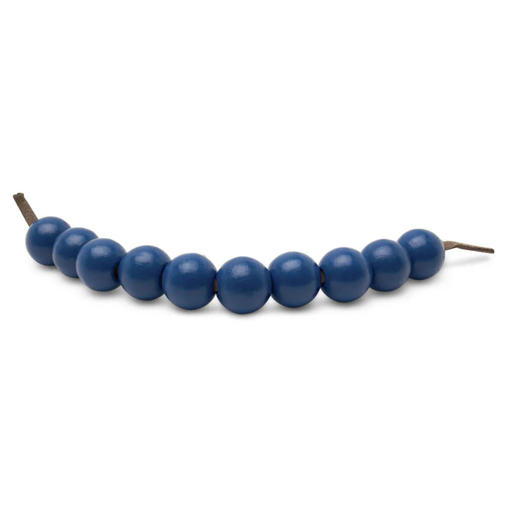 1/2" Blue Wooden Bead, with 5/32" Hole