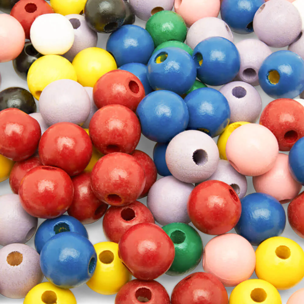 1/2" Red Wooden Bead, with 5/32" Hole - Image 5