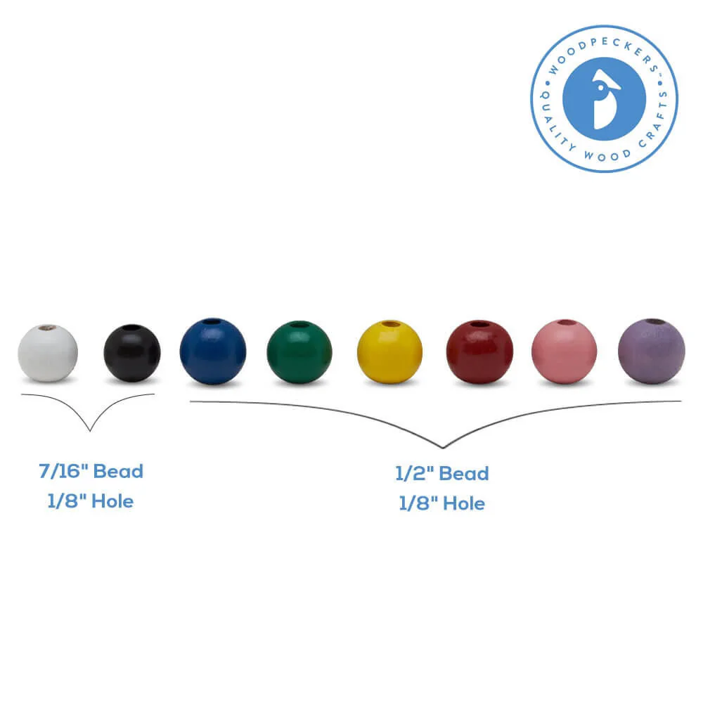 1/2" Red Wooden Bead, with 5/32" Hole - Image 6