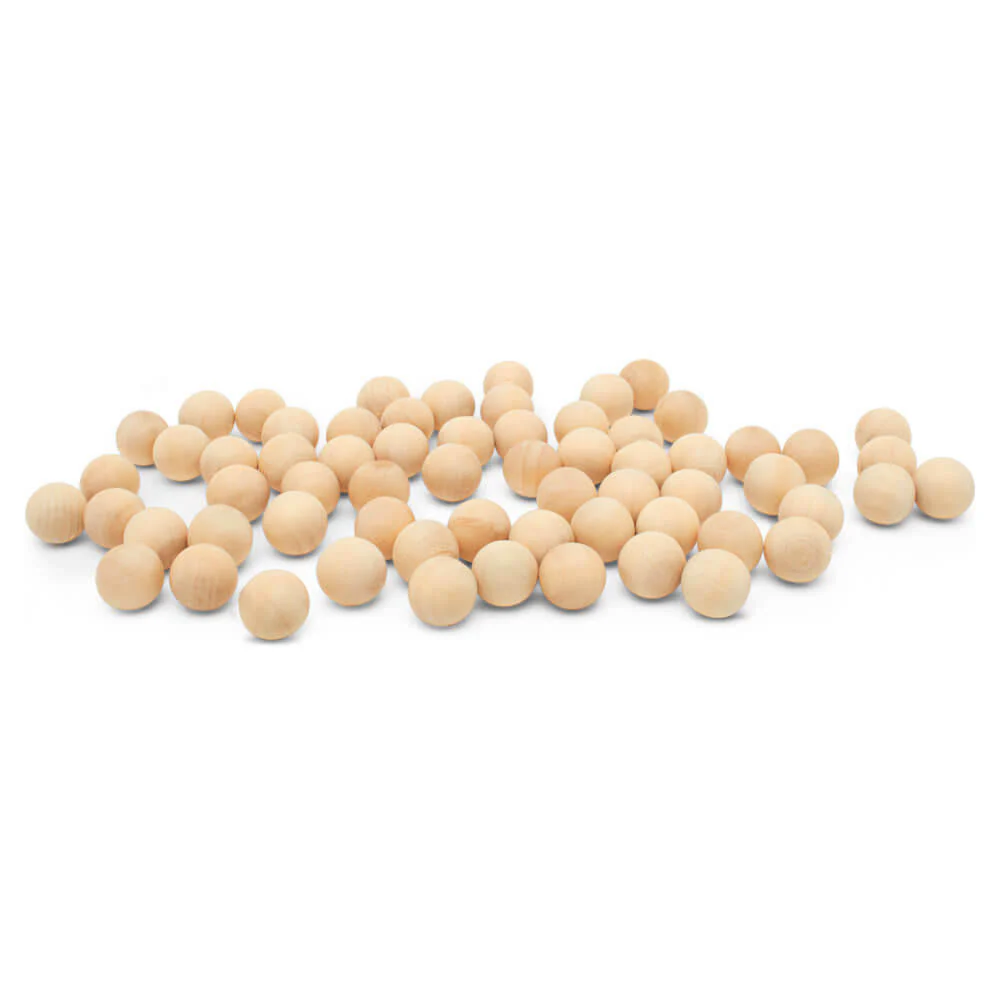 1/2" Round Wooden Ball - Image 2
