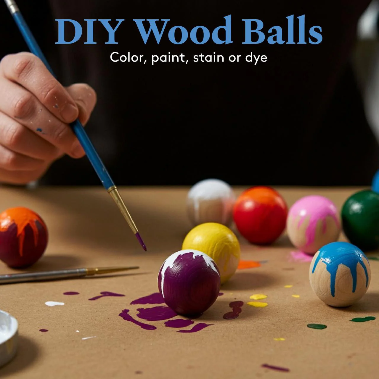 1/2" Round Wooden Ball - Image 3