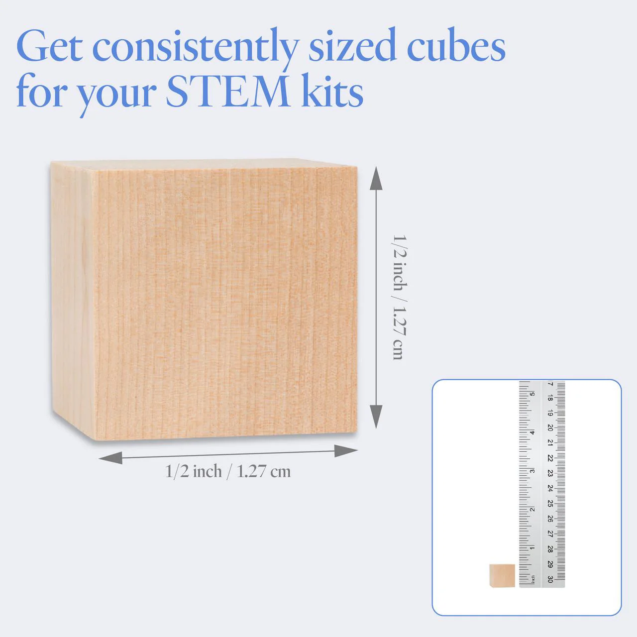 1/2" Wooden Cube - Image 6