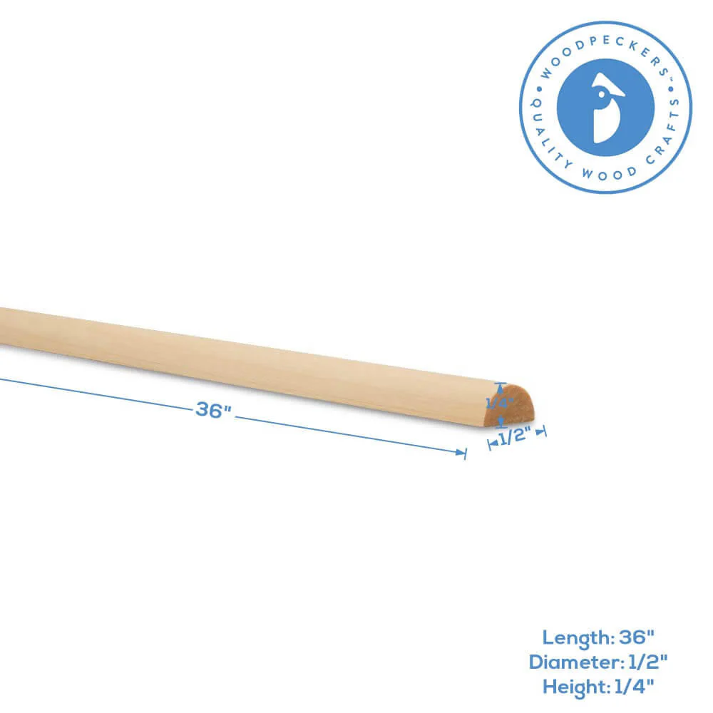 1/2" x 36" Wooden Split Dowel - Image 3