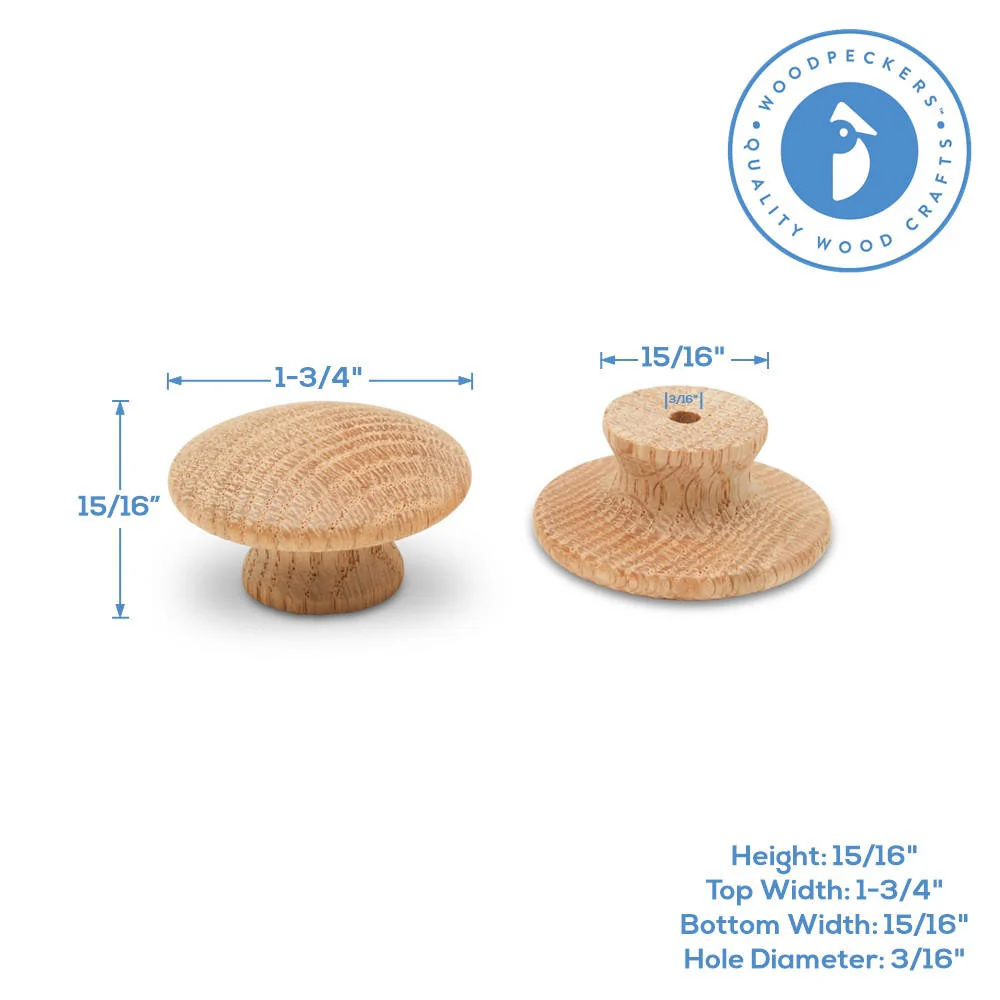 1-3/4" Oak End Grain Knob - Image 5