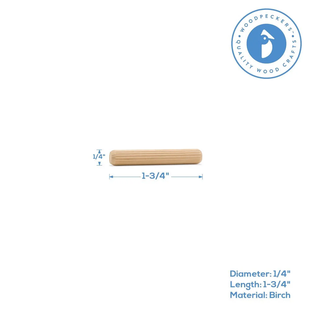 1-3/4" x 1/4" Fluted Dowel Pin - Image 2