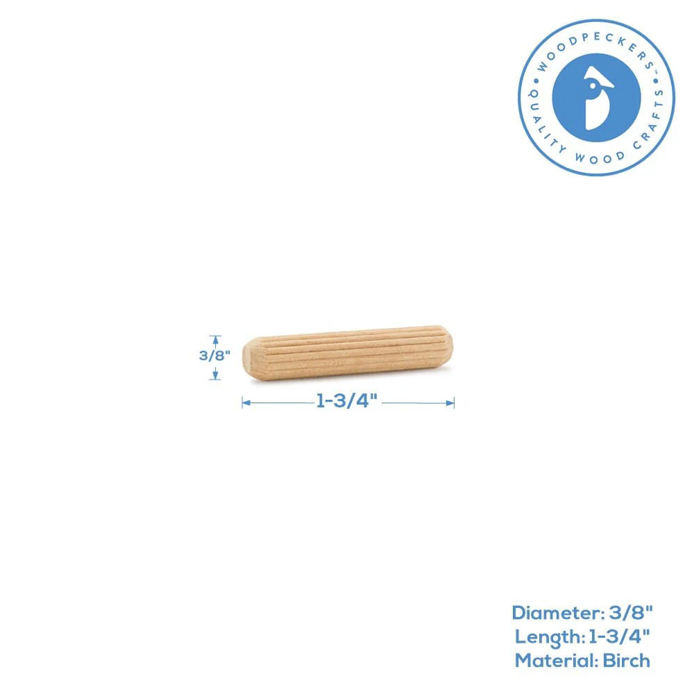 1-3/4"  x 3/8" Fluted Dowel Pin - Image 2