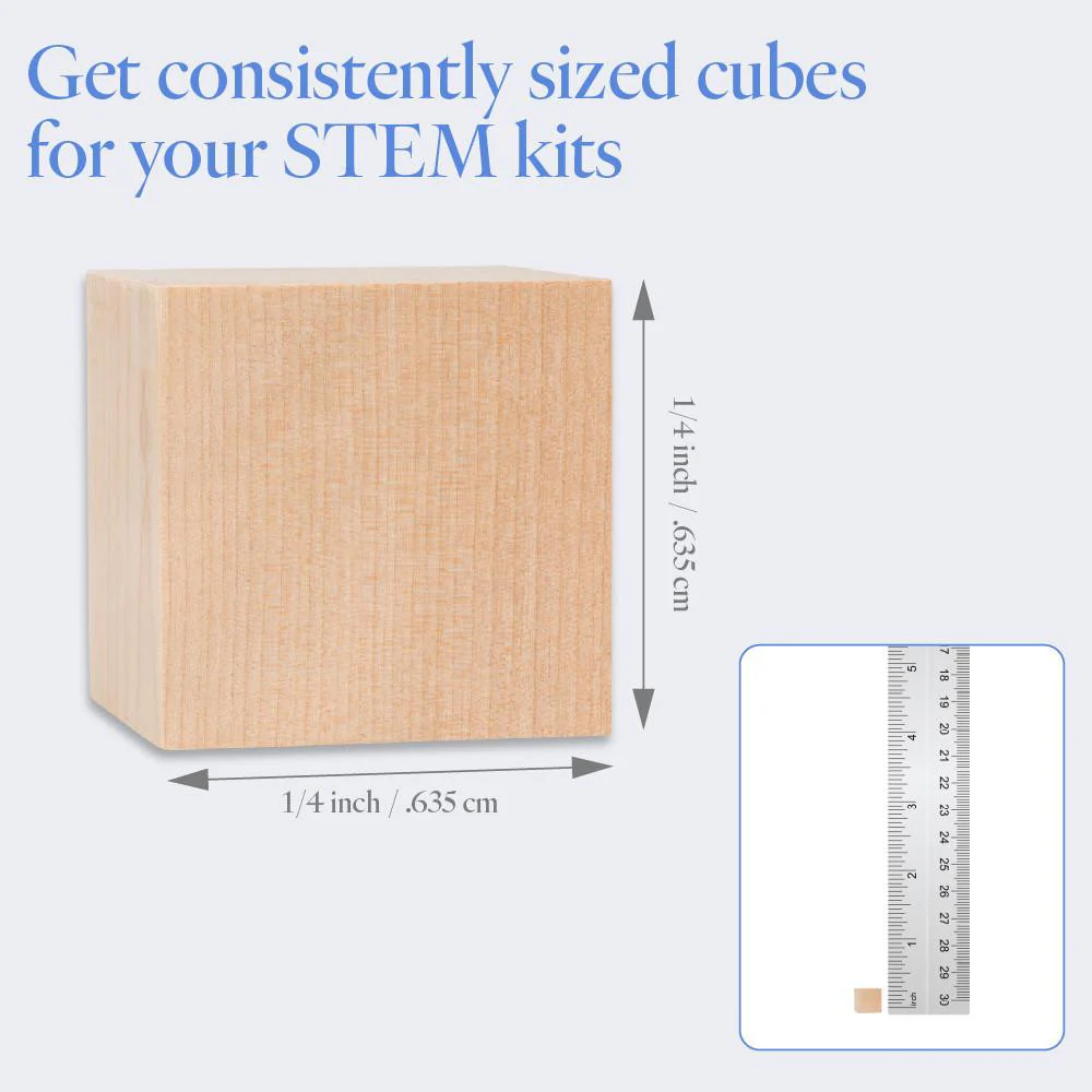 1/4" Wooden Cube - Image 5