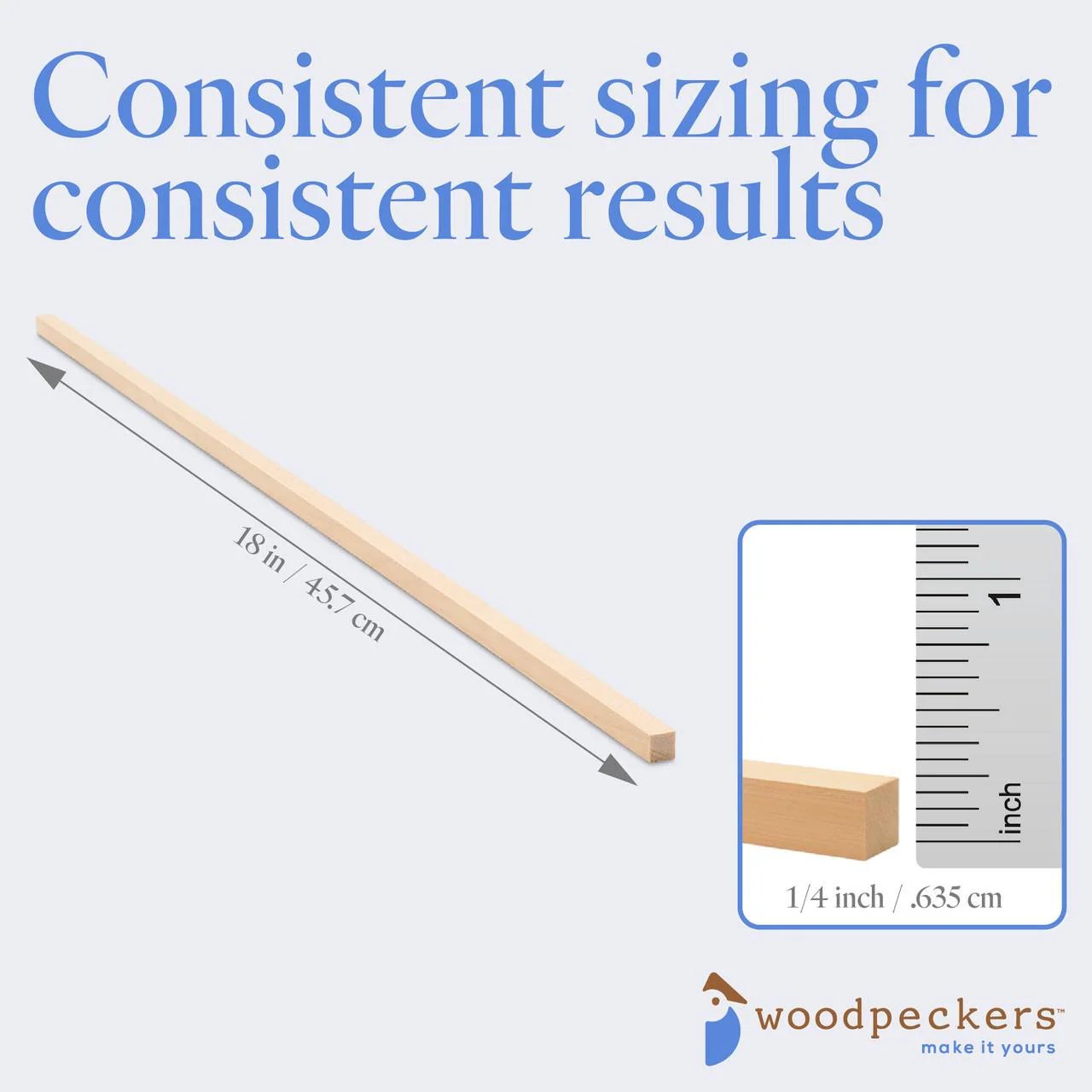 1/4" x 18" Square Dowel - Image 6