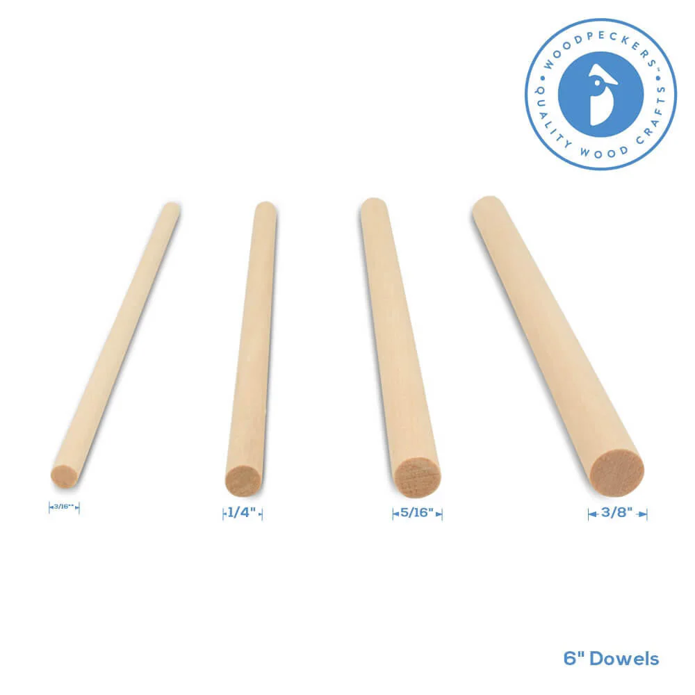 1/4" x 6" Wooden Dowel - Image 3