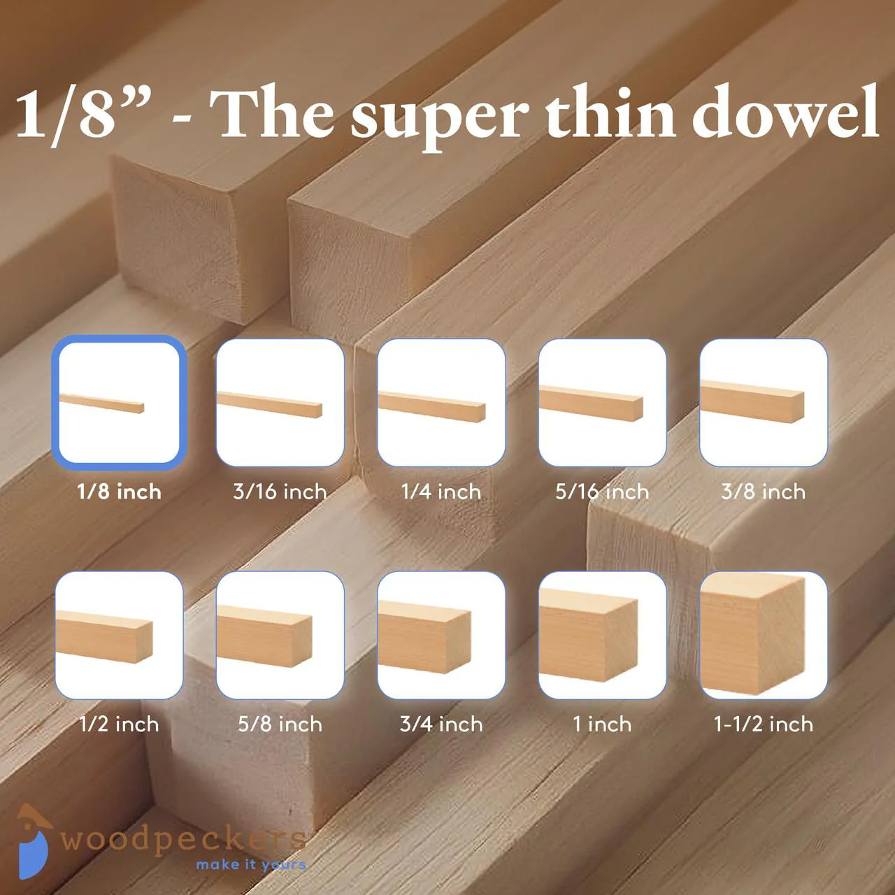 1/8" x 12" Square Dowel - Image 7
