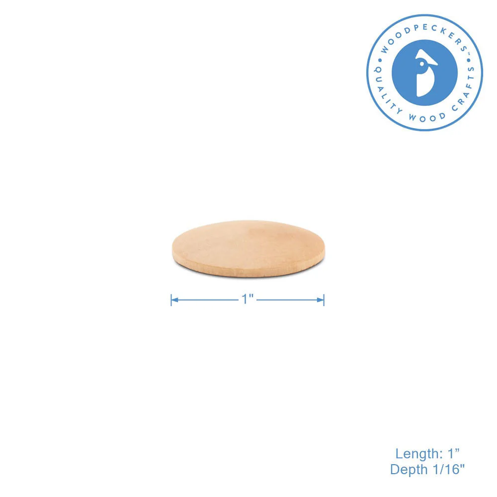 1" Domed Wooden Disc - Image 4