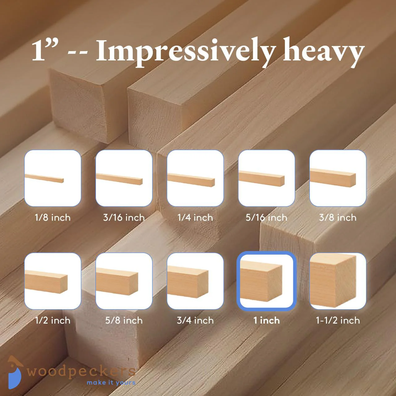 1" x 12" Square Dowel - Image 6