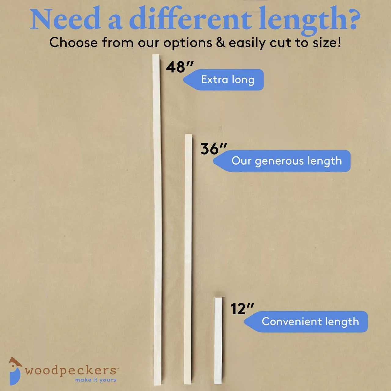 1" x 36" Square Dowel - Image 7