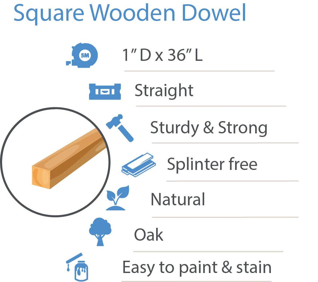 1" X 36” Square Walnut Dowel - Image 3