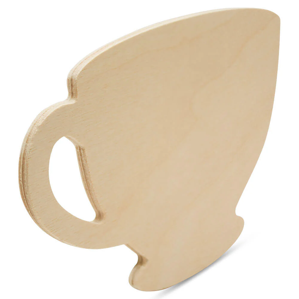 12" Wood Tea Cup Cutout, 12" x 7" x 1/4" - Image 4