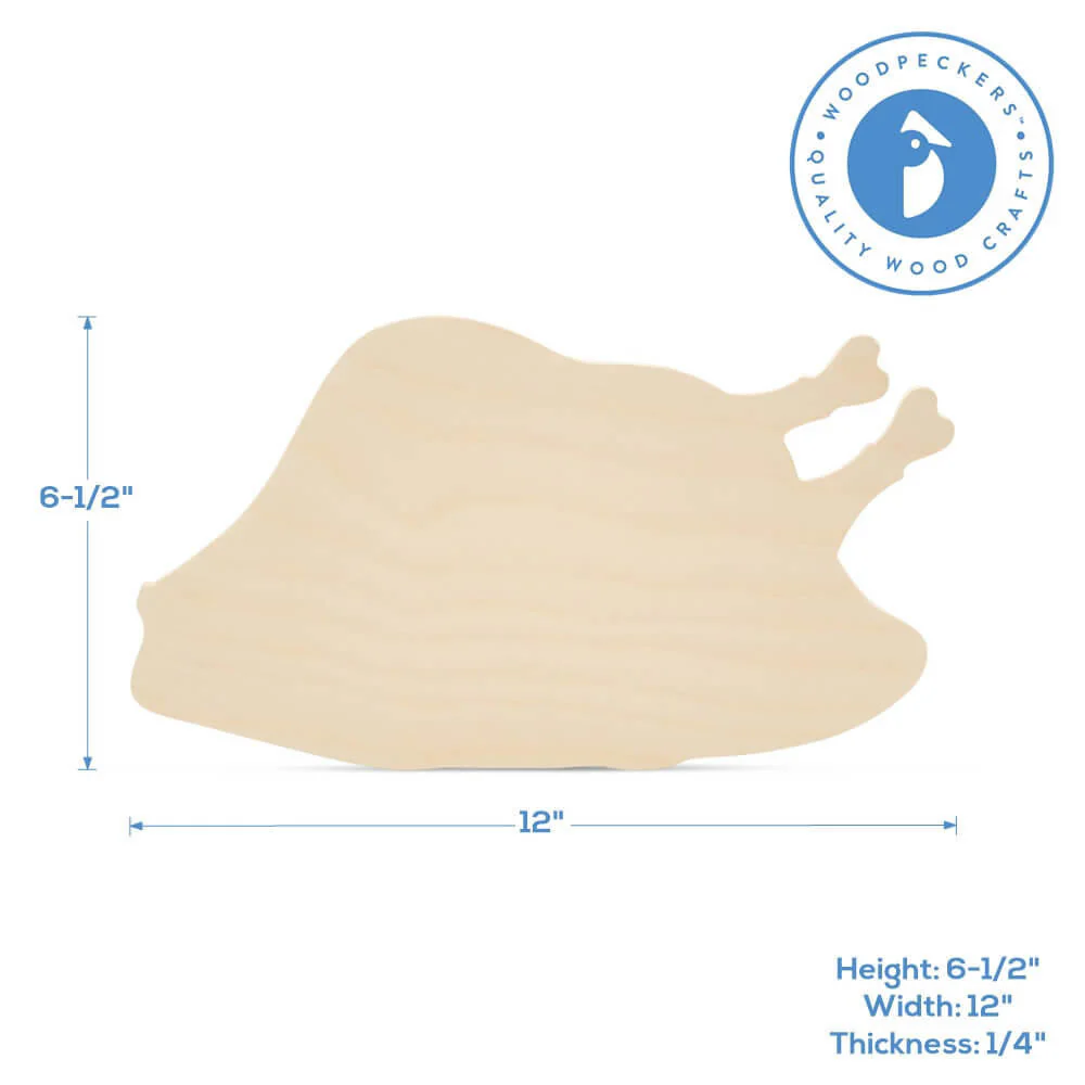 Wood Roast Turkey Cutout, 12" x 6-1/2" - Image 3