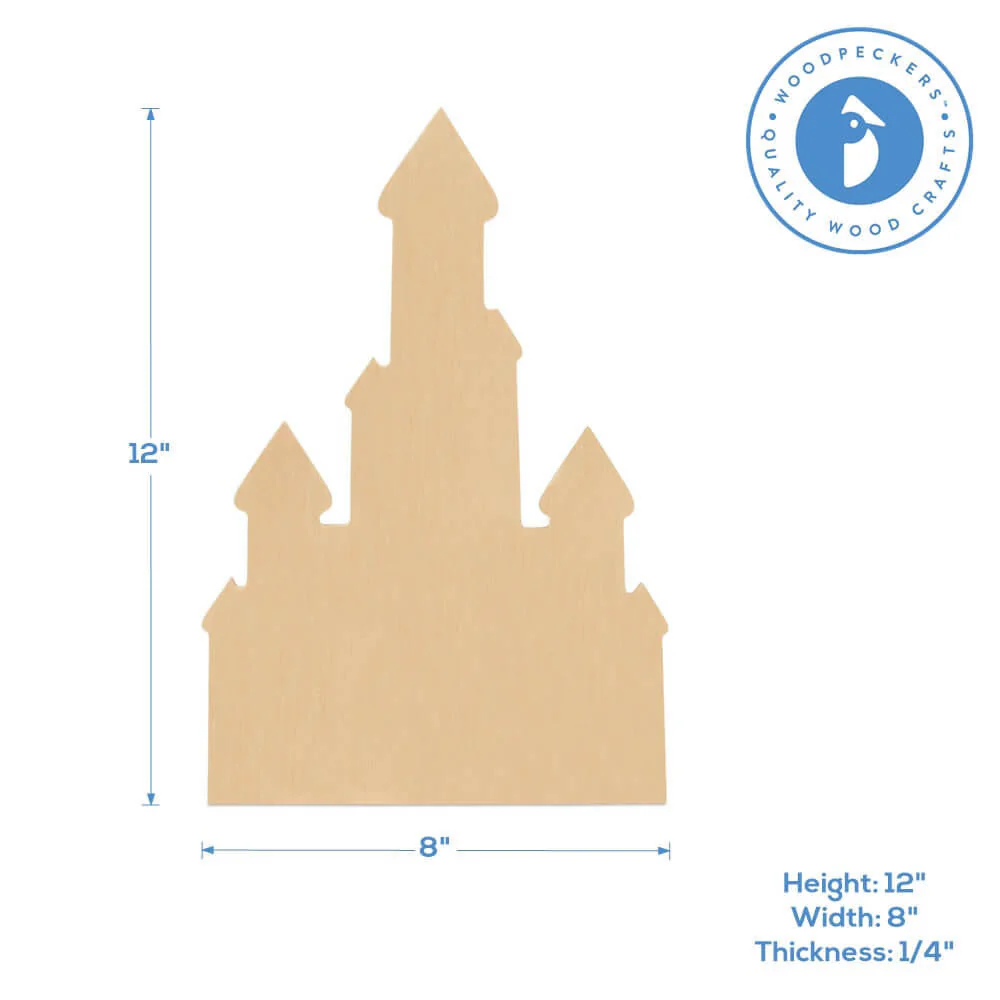 12" Wood Castle Cutout, 12" x 8" x 1/4" - Image 5