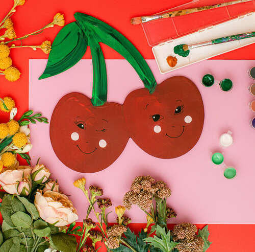 12" Wood Cherries Cutout, 12" x 12" x 1/4" - Image 3