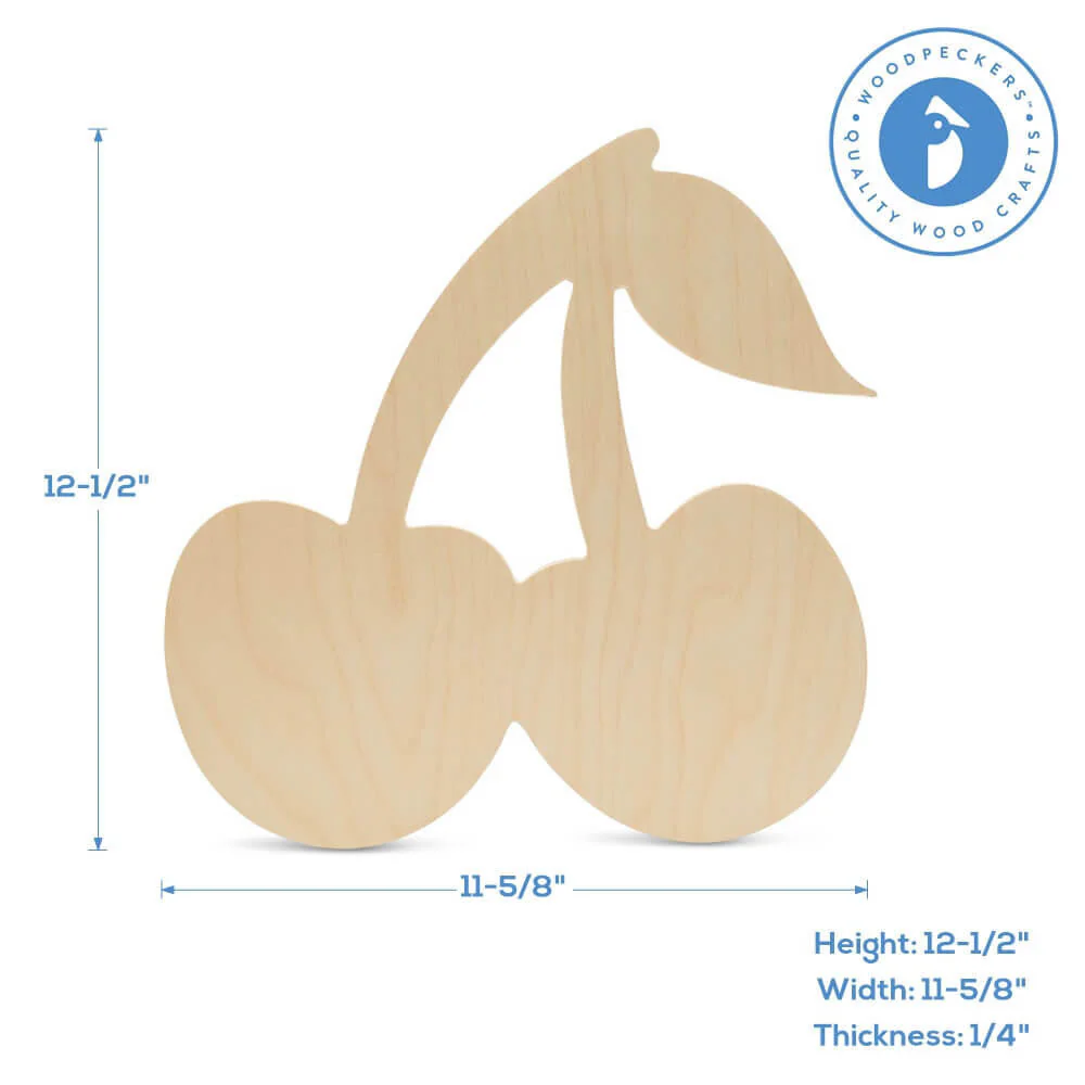 12" Wood Cherries Cutout, 12" x 12" x 1/4" - Image 5