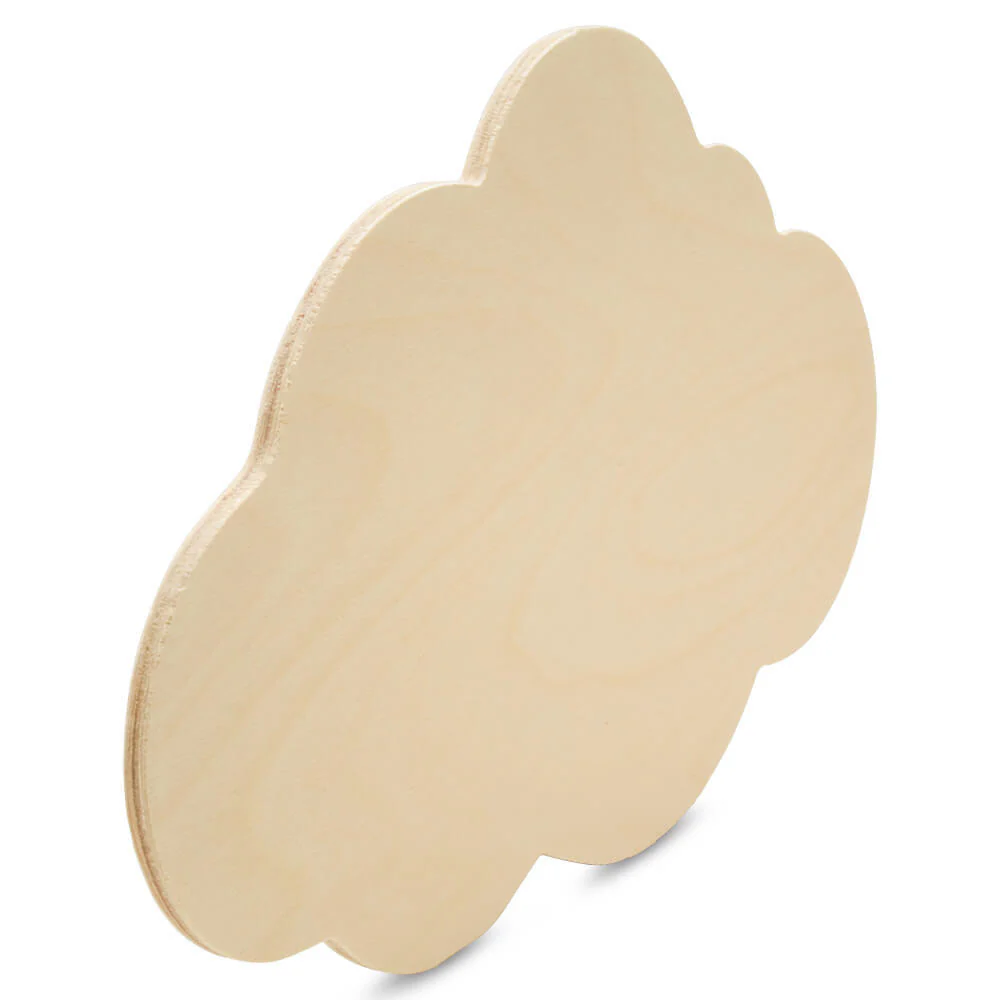 12" Wood Cloud Cutout, 12" x 7.5" x 1/4" - Image 3