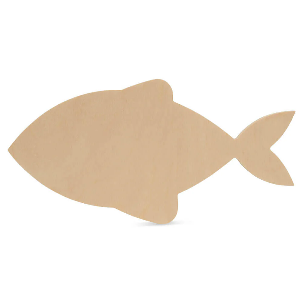 12" Wood Fish Cutout, 12" x 6" x 1/4"