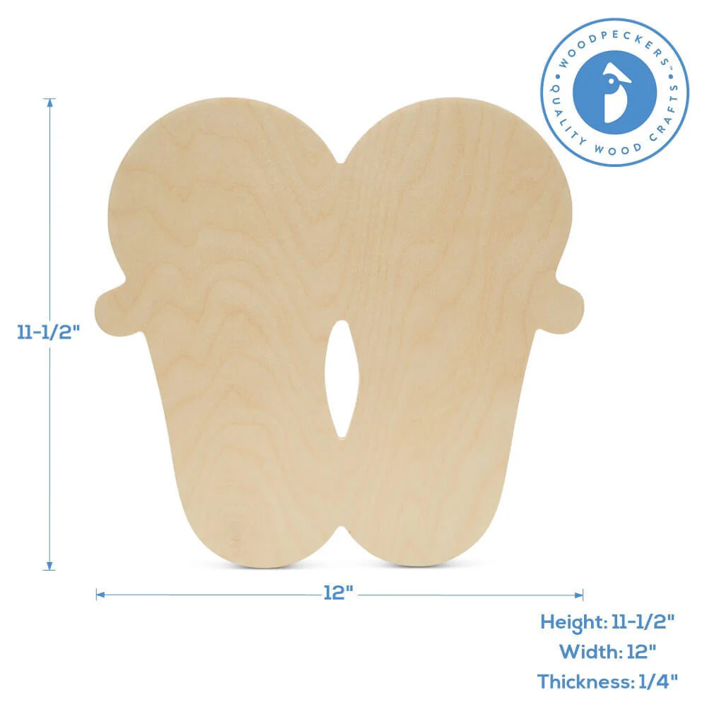 12" Wood Flip Flops Cutout, 12" x 11.5" x 1/4" - Image 4