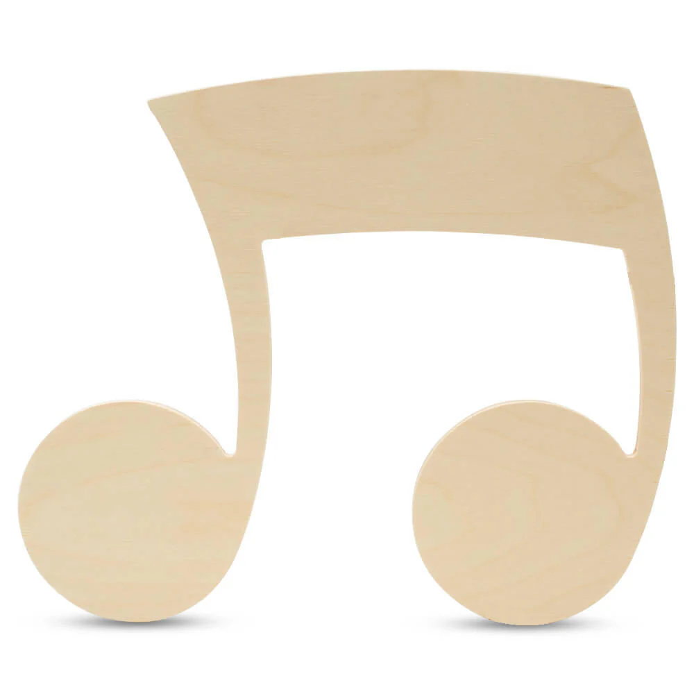 12" Wood Musical Notes Cutout, 12" x 10" x 1/4"