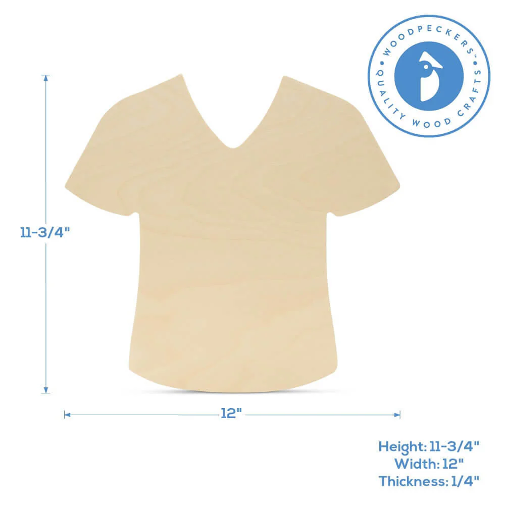 12" Wood Nurse Scrub Cutout, 12" x 11.75" x 1/4" - Image 4