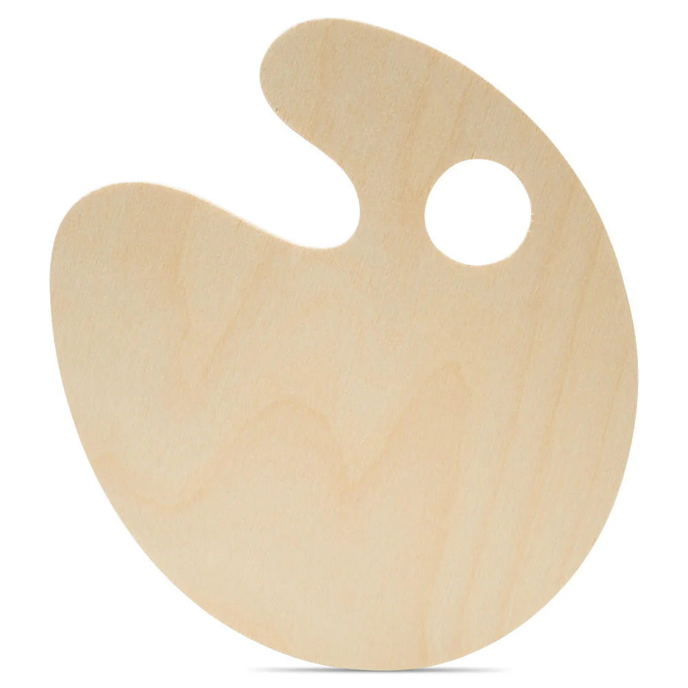 12" Wood Paint Palette Cutout, 12" x 12-1/4" x 1/4"