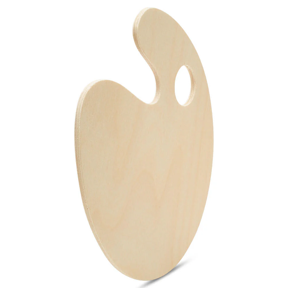 12" Wood Paint Palette Cutout, 12" x 12-1/4" x 1/4" - Image 4