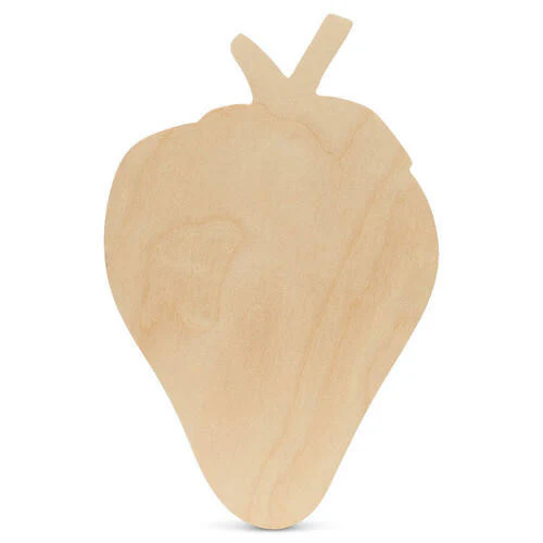 12" Wood Strawberry Cutout, 12" x 7.5" x 1/4"