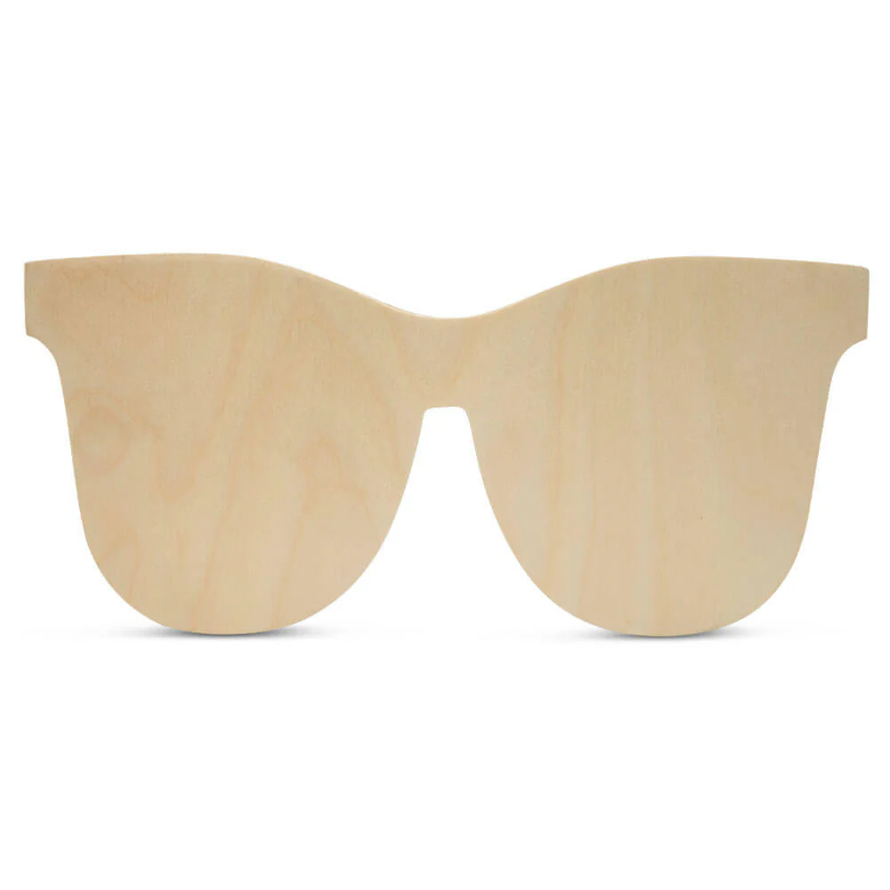 12" Wood Sunglasses Cutout, 12" x 5.4" x 1/4"
