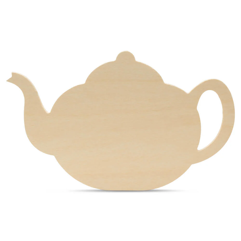 12" Wood Tea Kettle Cutout, 12" x 7.5" x 1/4"