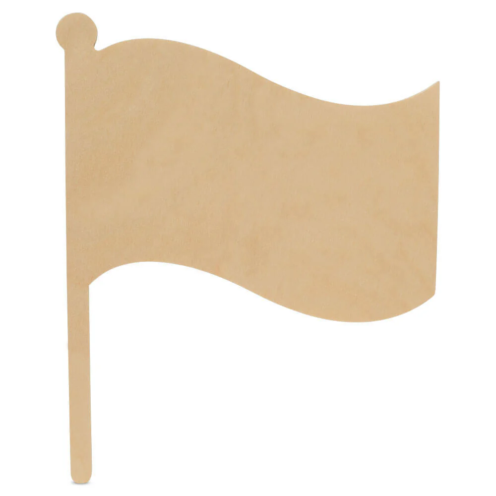16" Wood Flag Cutout, 16" x 14.5" x 1/4"