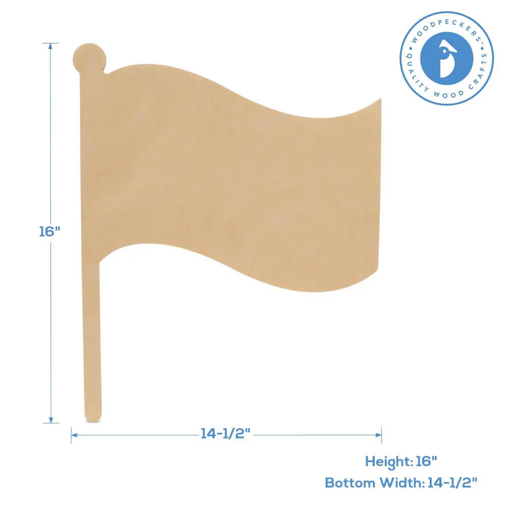 16" Wood Flag Cutout, 16" x 14.5" x 1/4" - Image 4