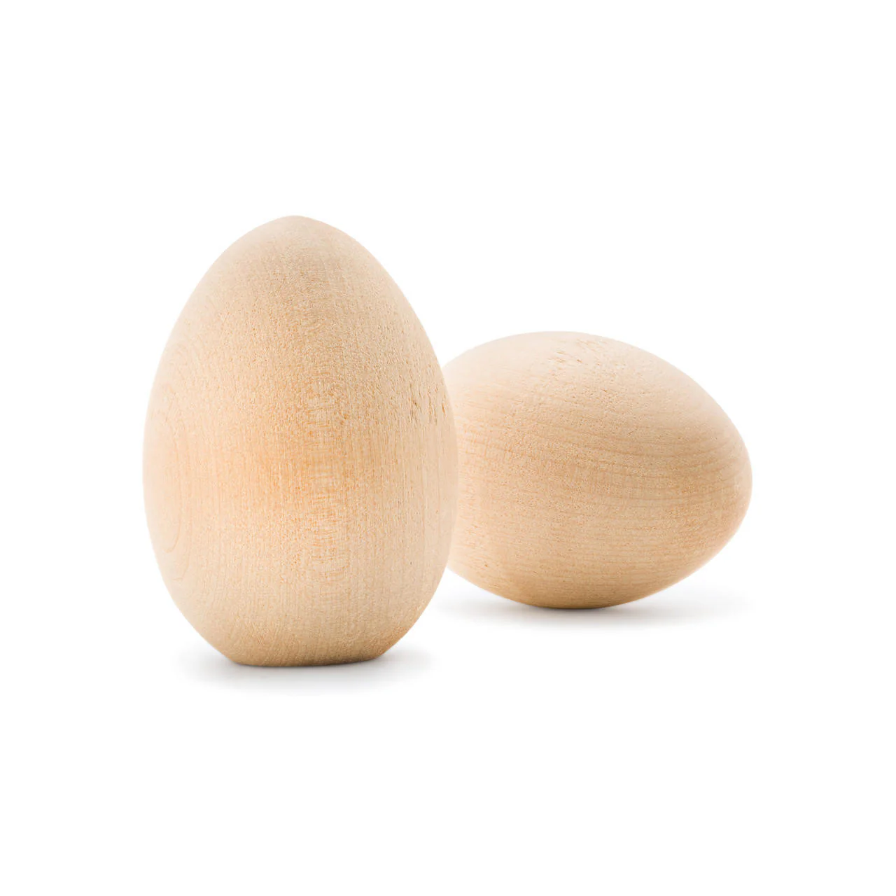 2-1/2" Flat Bottom Wood Eggs - Image 2