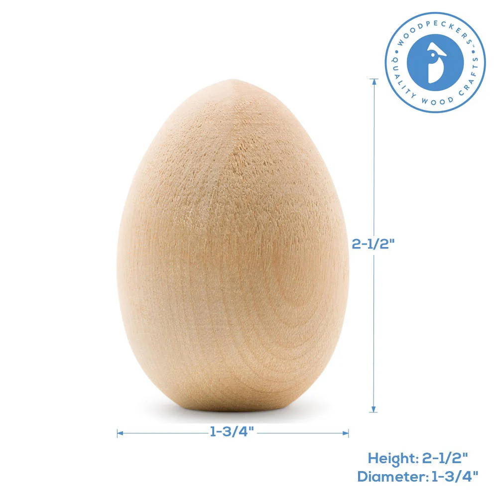 2-1/2" Flat Bottom Wood Eggs - Image 5