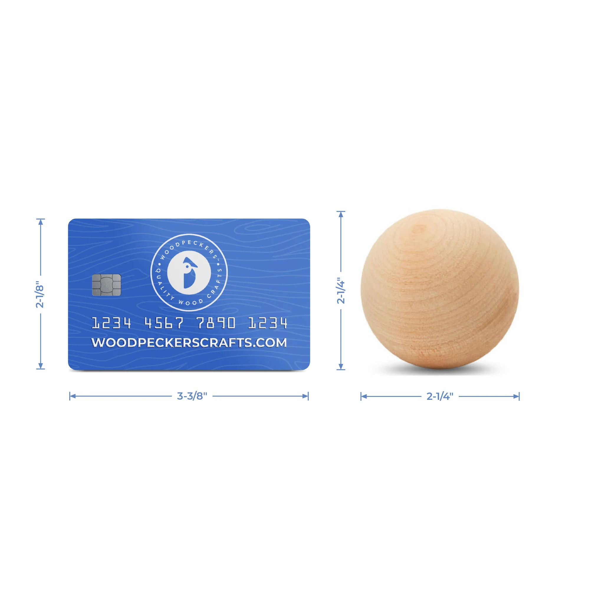 2-1/4" Round Wood Ball - Image 6