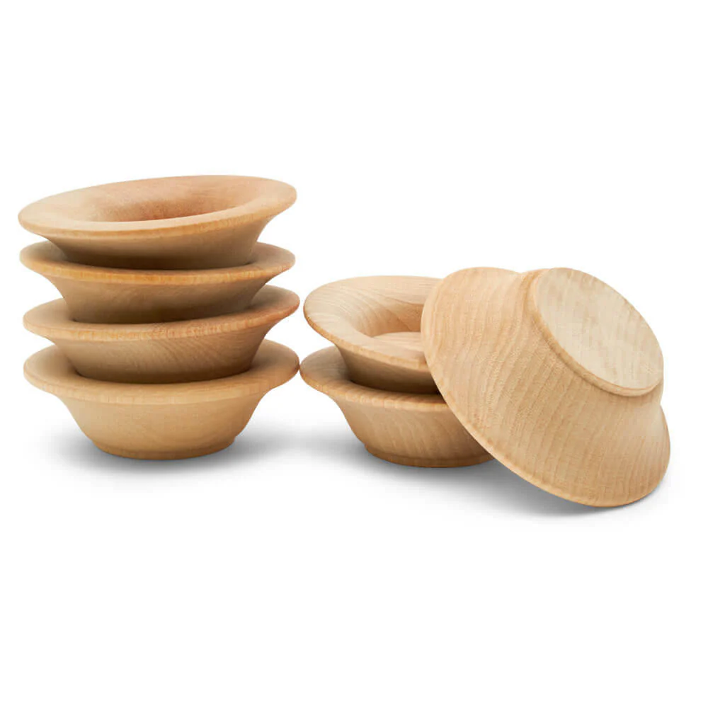 2-3/4” Mini Wooden Flared Bowls - Image 2