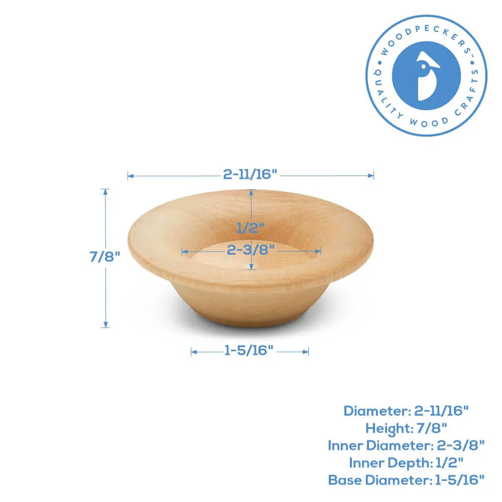 2-3/4” Mini Wooden Flared Bowls - Image 4